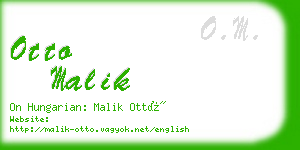 otto malik business card